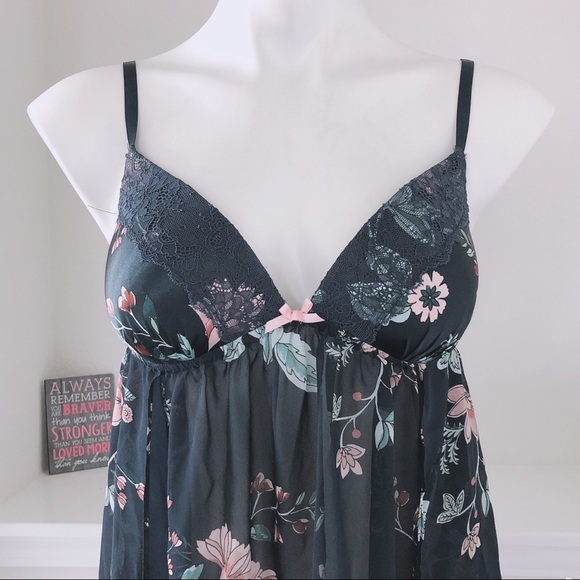 Apt. 9 Intimate Lingerie Lace Trim Sheer Floral Sleepwear Size M, New - Picture 2 of 10